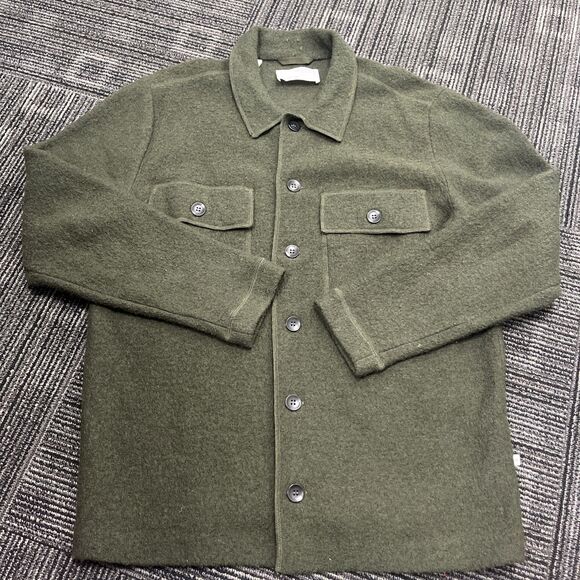 SELECTED HOMME Men's Maglieria Cardigan Button Front Green Wool Blend Sweater XL - Picture 1 of 11